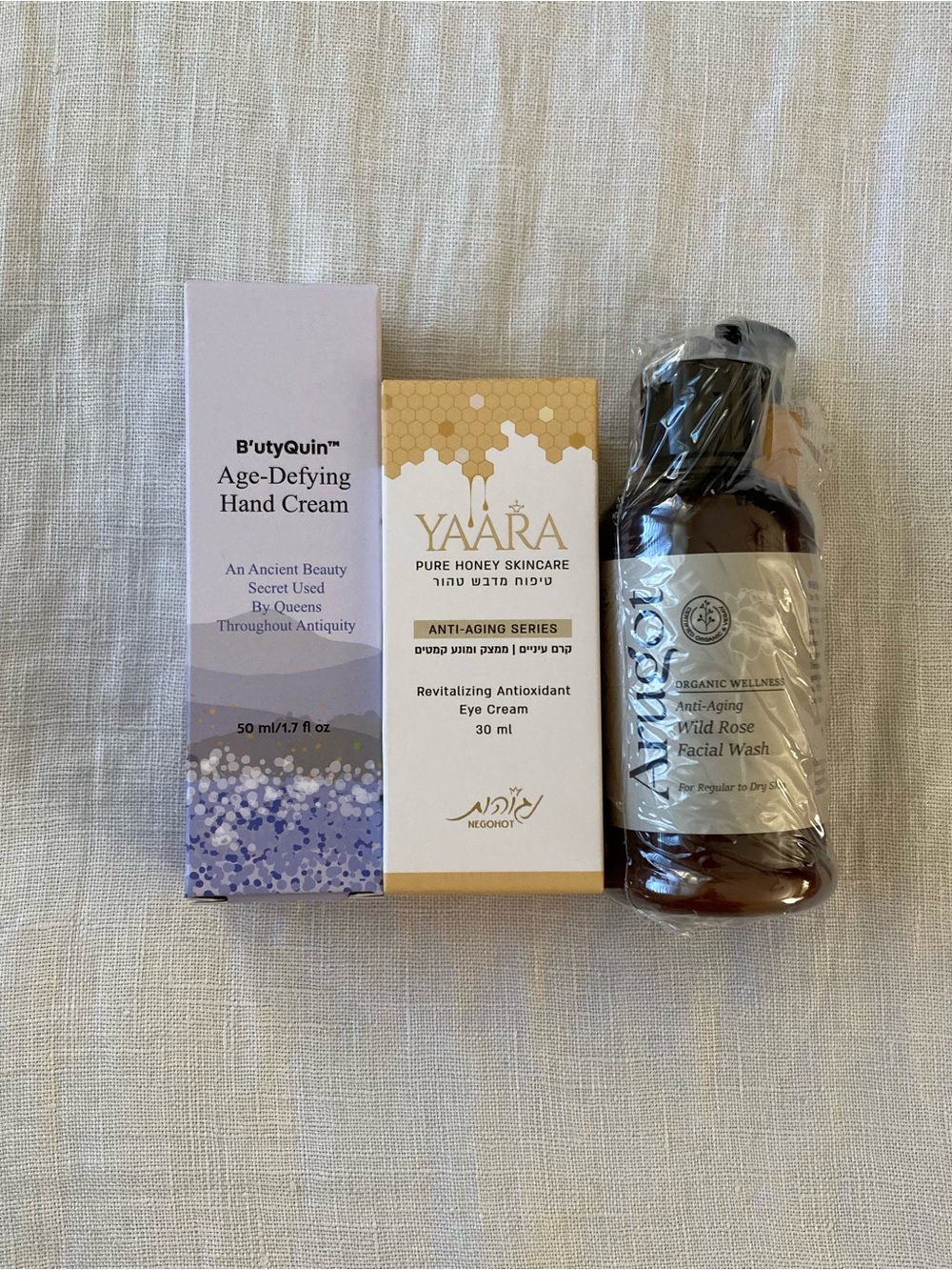 Set of 3! Age-Defying Hand Cream, Antioxidant Eye Cream, + Wild Rose Face Wash